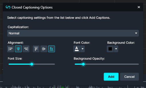 Closed Caption Options Image