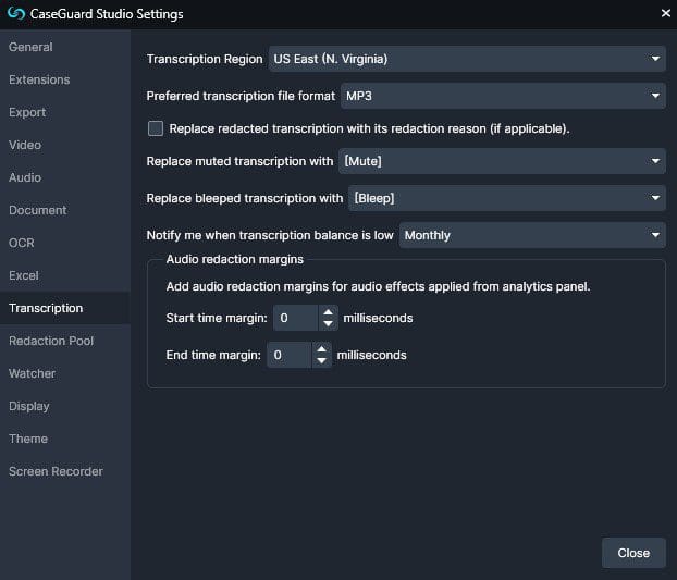 caseguard-configure-your-transcription-settings