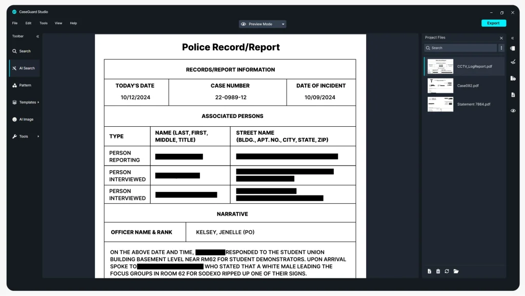 CaseGuard is the leading software for government document redaction needs.