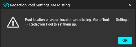 CaseGuard Redaction Pool Settings are missing