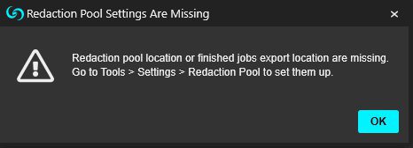 redaction-pool-settings-missing