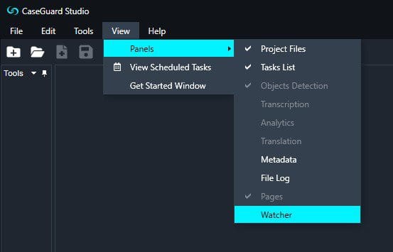 Select the Watcher Panel Option By going to "View" "Panels" "Watcher"