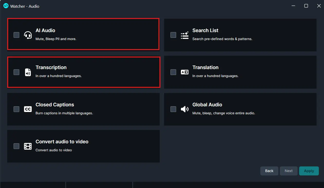 AI Audio — Mute, Bleep PII and more.
