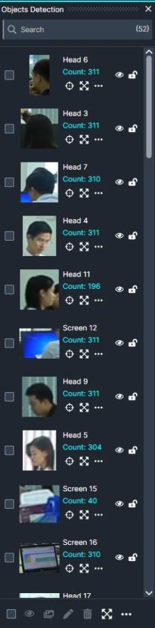 Object detection panel 9.2 with faces and screens results