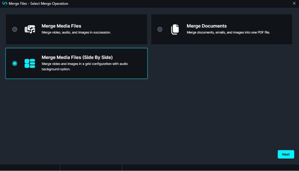 Merge Files Window in CaseGuard Studio.