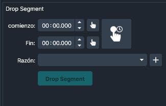 Drop Segment panel in Spanish