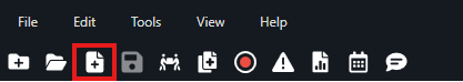 New document / create new file button on the toolbar