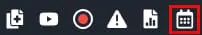 calendar-icon-red-square | CaseGuard Row of small action icons with the calendar button highlighted, suggesting a calendar or scheduling feature in the toolbar.