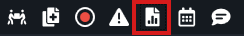 print-reports | CaseGuard Toolbar with multiple icons; the bar chart/Analytics icon is highlighted in red.