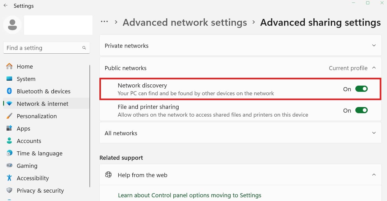 network-discovery-turned-on
