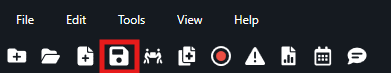 Save document button in the toolbar
