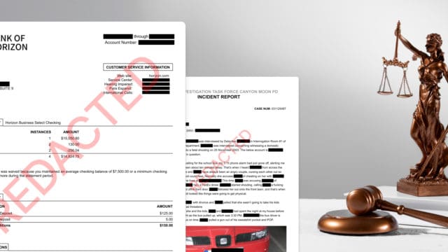 Redacted Documents for Court Using CaseGuard AI