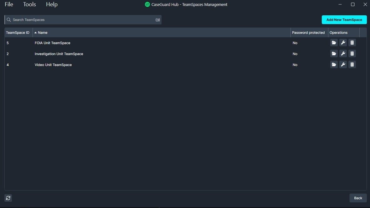 TeamSpace-management-window