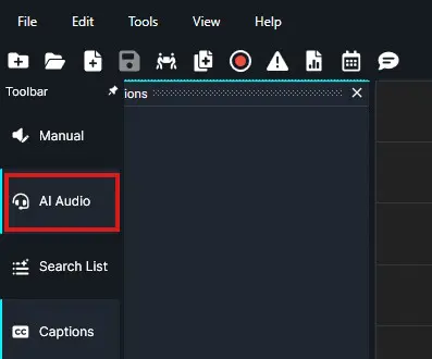 ai-audio | CaseGuard Dark software interface with a left navigation panel;'AI Audio' is selected and outlined in red.