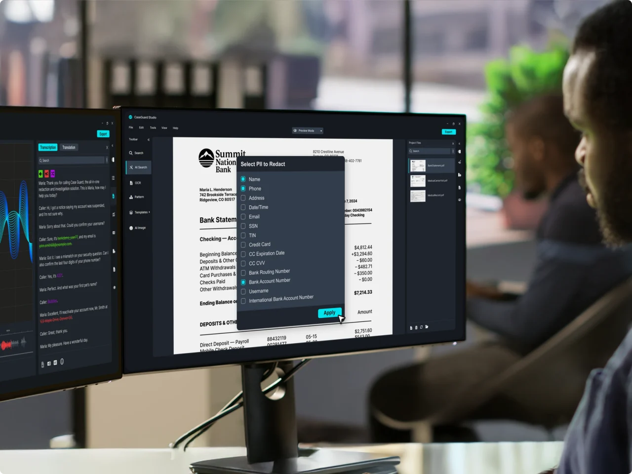 CaseGuard is the leading AI redaction software for financial services and institutions.