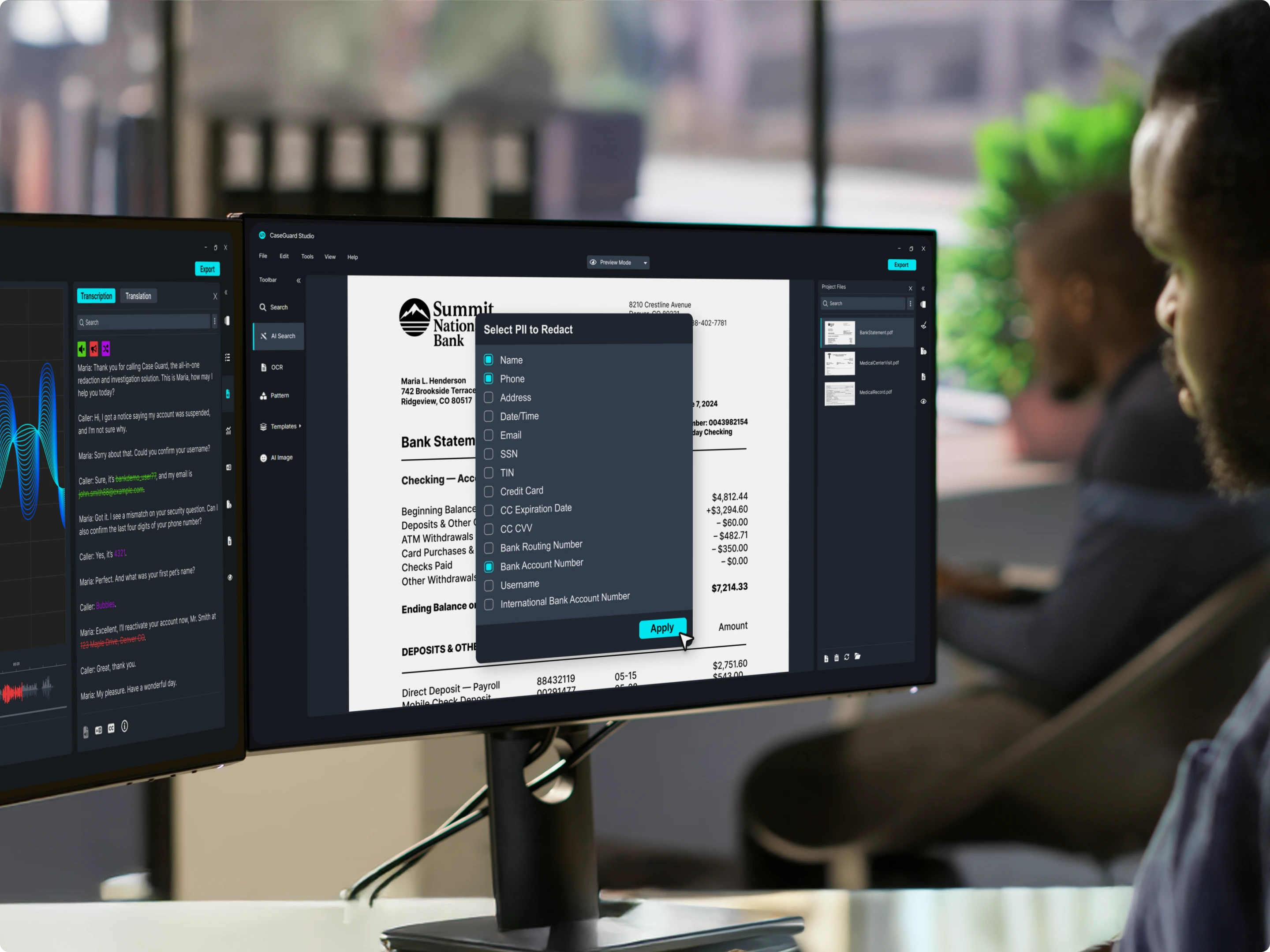 CaseGuard is the leading AI redaction software for financial services and institutions.