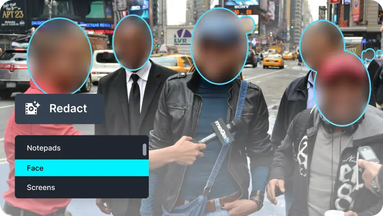 Automatically redact faces, plates, names, profanities, and more