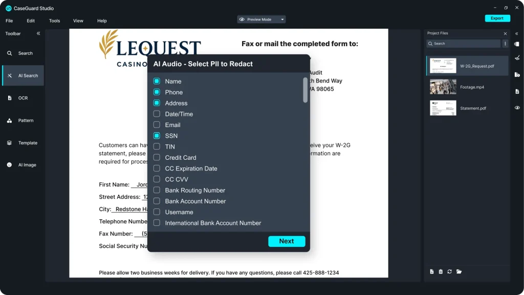 Redact Multiple Documents At Once with CaseGuard AI