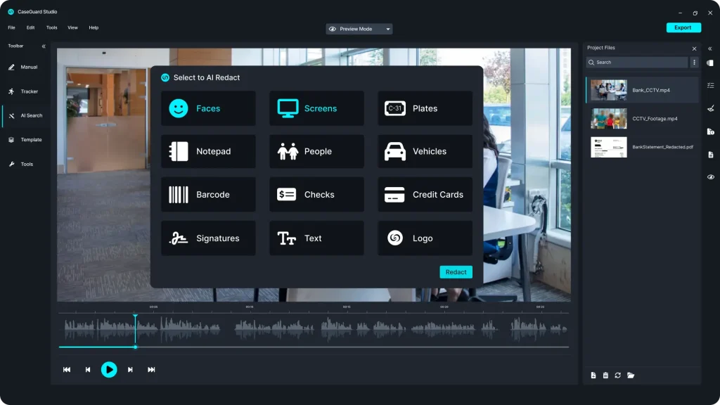 CaseGuard’s video redaction tools saves financial institutions 85% of their time